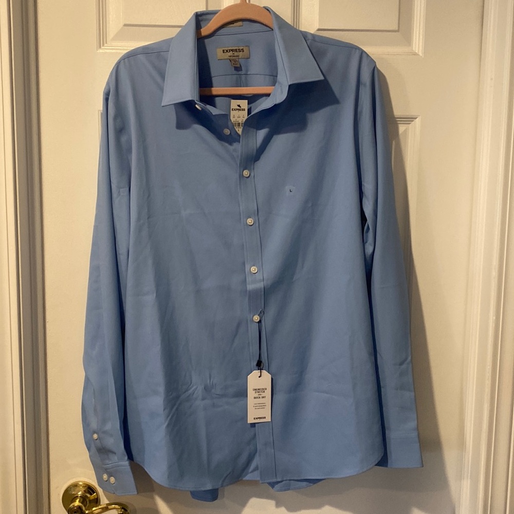 Men’s dress shirt, Express brand, never worn, sport fabric so very soft material